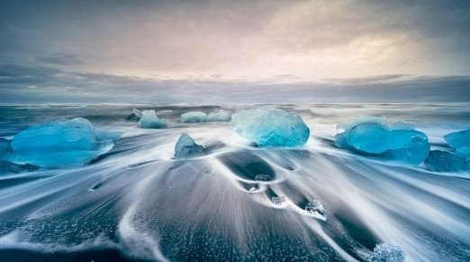 Frozen beach