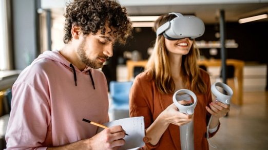 two young people with VR sets